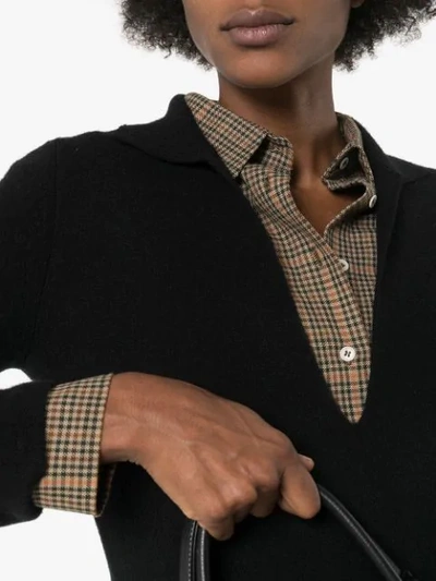 Jil Sander Pullover Mit V-kragen In Black
