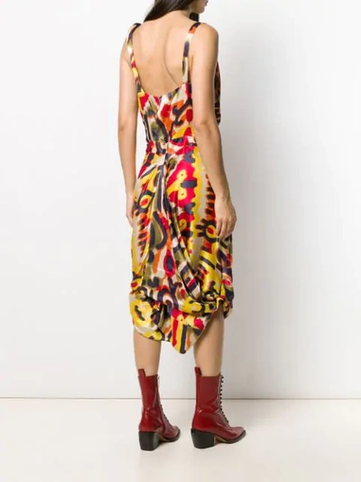 Pre-owned Vivienne Westwood Draped Printed Dress In Red