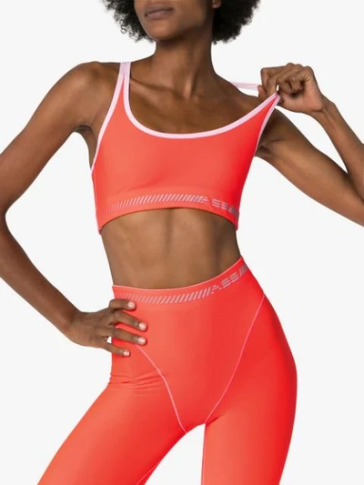 Shop Adam Selman Sport Cross-back Sports Bra In Orange