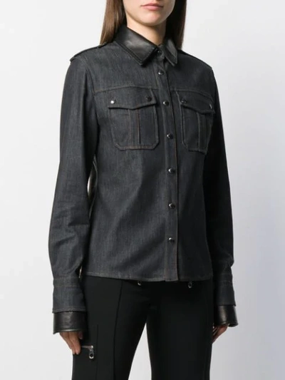 Shop Tom Ford Panelled Denim Shirt In Black