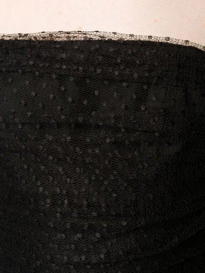 Pre-owned Saint Laurent 1980's Tulle Panel Strapless Dress In Black