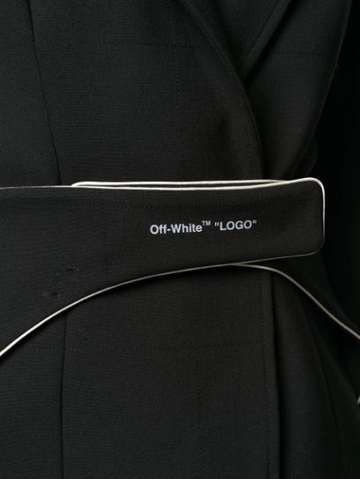 Shop Off-white Strap Detail Blazer In Black