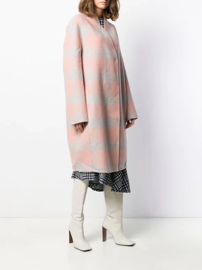 Shop By Malene Birger Checked Oversized Coat In Pink