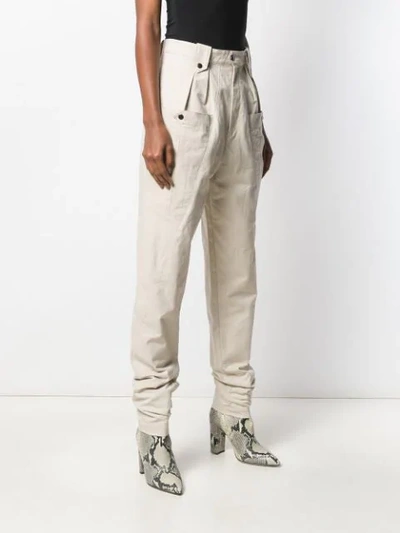 Shop Isabel Marant Yerris High-waisted Trousers In Beige