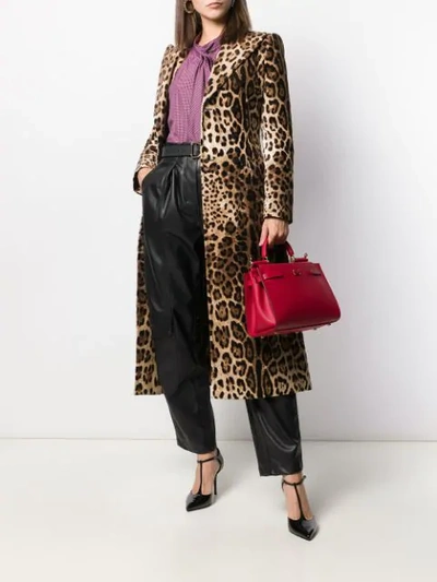 Shop Dolce & Gabbana Leopard Print Double-breasted Coat In Neutrals