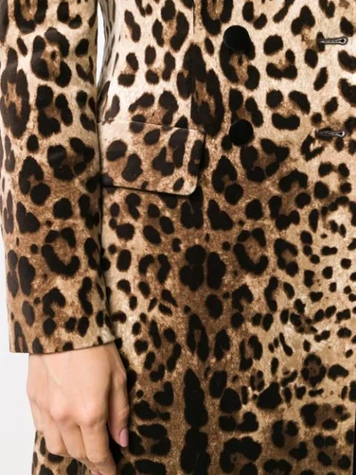 Shop Dolce & Gabbana Leopard Print Double-breasted Coat In Neutrals