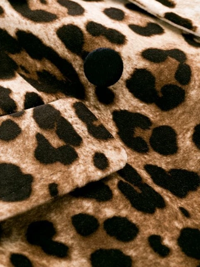 Shop Dolce & Gabbana Leopard Print Double-breasted Coat In Neutrals