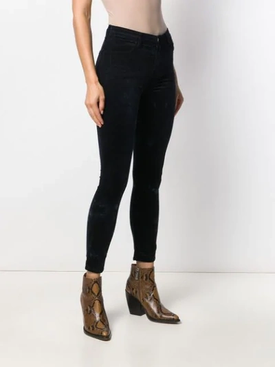 Shop J Brand Mid Rise Skinny Trousers In Blue