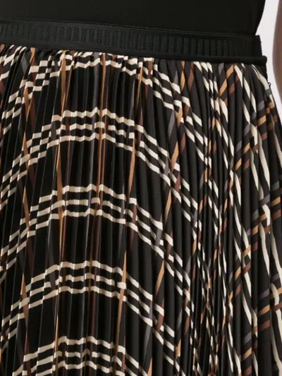 Shop Antonio Marras Pleated Check Skirt In Black