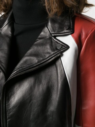 Shop Off-white Paneled Motorbike Jacket In Black No Color