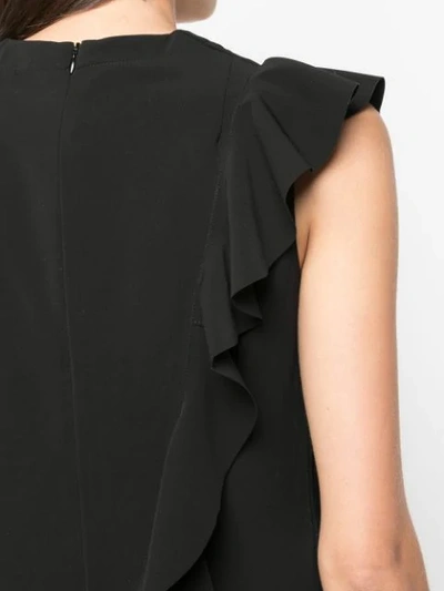 Shop Akris Punto Ruffled Detail Shift Dress In Black