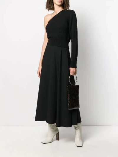 Shop Federica Tosi Plain Midi A-line Skirt In Black