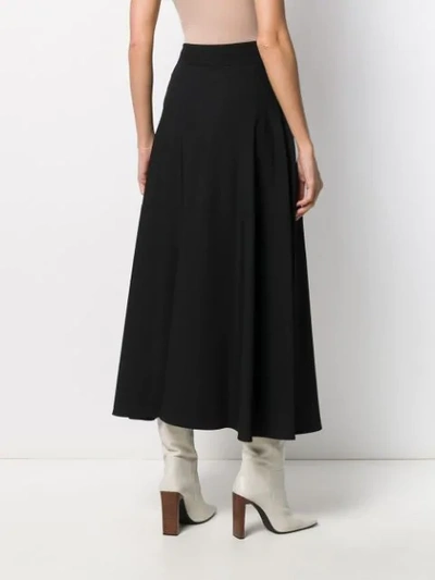 Shop Federica Tosi Plain Midi A-line Skirt In Black
