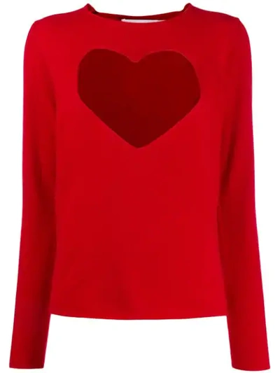 Shop Comme Des Garcons Girl Heart-intarsia Jumper In Red