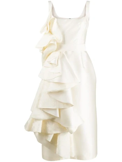Shop Parlor Ruffle Midi Dress In White