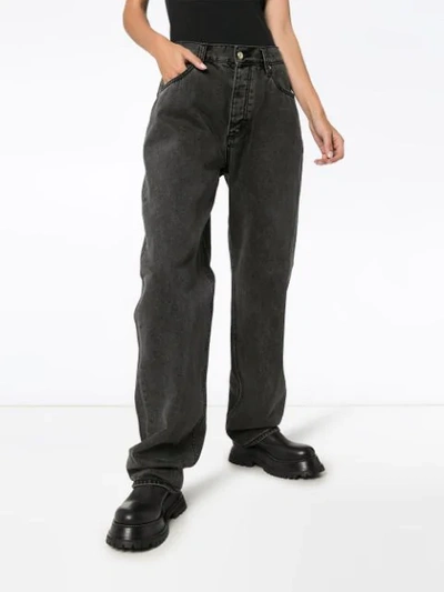 Shop Eytys Benz Straight Leg Jeans In Wash Black