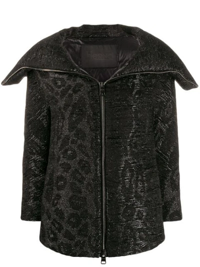 Shop Herno Metallic Puffer Jacket In Black