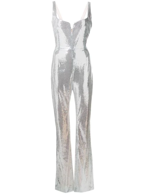 metallic jumpsuit silver