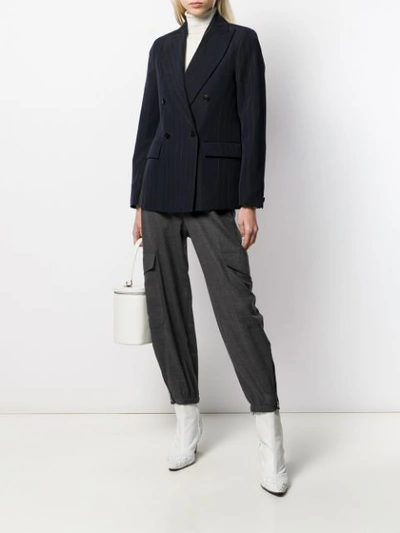 Shop Barena Venezia High-rise Pleated Tapered Trousers In Grey