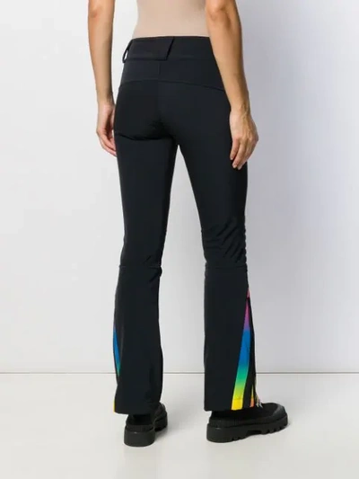 Shop Perfect Moment Rainbow Chevron Kick Flare Trousers In Black