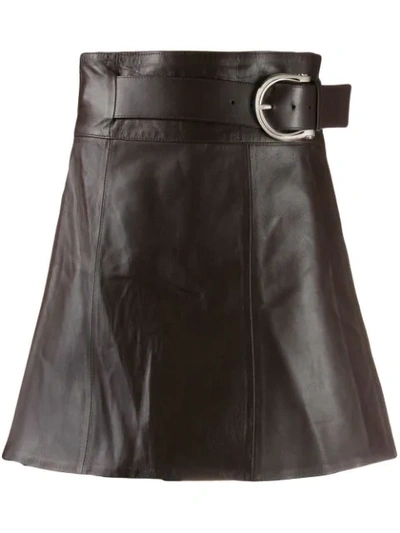 Shop Dodo Bar Or Belted Mini Skirt In Dark Bordo