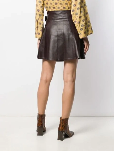 Shop Dodo Bar Or Belted Mini Skirt In Dark Bordo