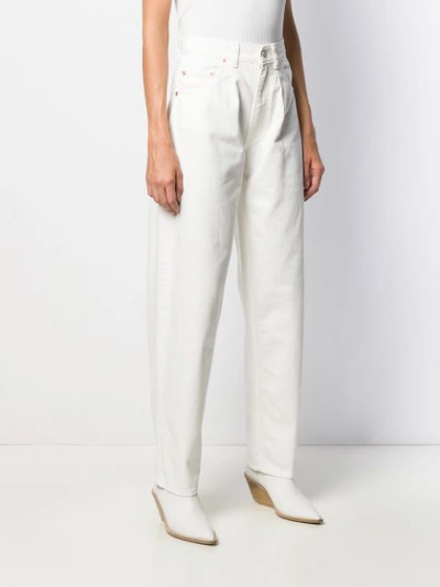 Shop Magda Butrym High Waisted Wide Leg Jeans In White
