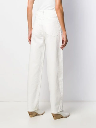Shop Magda Butrym High Waisted Wide Leg Jeans In White