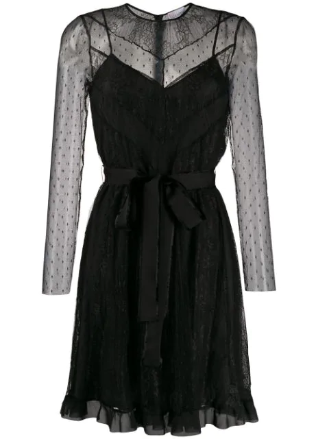 red valentino black tulle dress