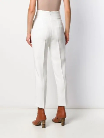 Shop Pinko Natalia High Waisted Trousers In White