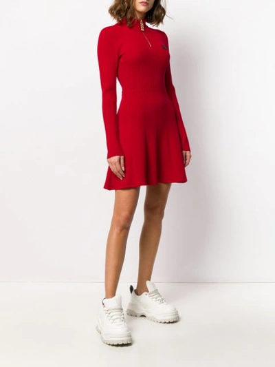 Shop Gcds Short Sweat Dress In Red
