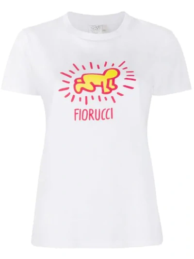 Shop Fiorucci X Keith Haring Slim-fit T-shirt In White