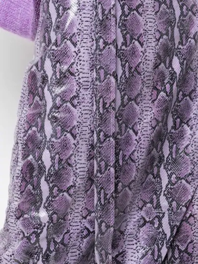 Shop Sally Lapointe Snakeskin-print High-waisted Skirt In Purple