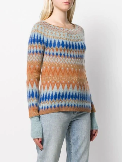 Shop Alessia Santi Argyle-knit Jumper In Blue