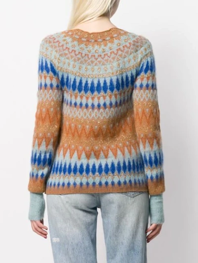 Shop Alessia Santi Argyle-knit Jumper In Blue