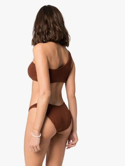 Shop Hunza G Nancy Nile Bikini Set In Brown