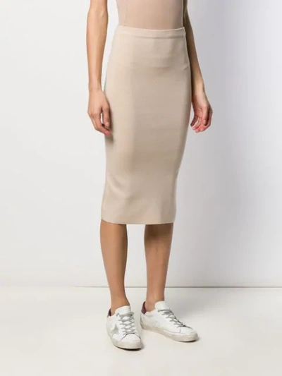 Shop Joseph Knit Pencil Skirt In Neutrals