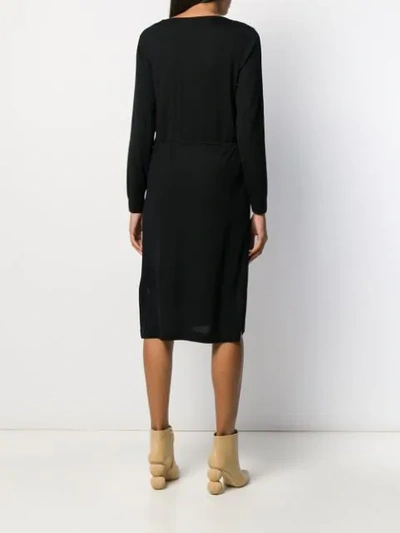 Shop Allude Drawstring Waist Knitted Dress In 90 Black