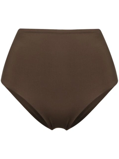 Shop Asceno High-waist Bikini Bottoms In Brown