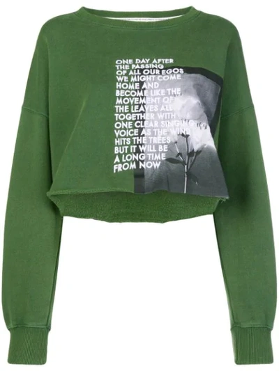 Shop Each X Other Long Sleeved Loose Sweatshirt In Green