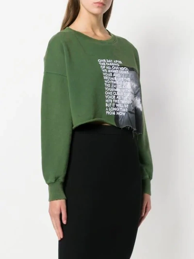 Shop Each X Other Long Sleeved Loose Sweatshirt In Green