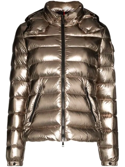 Shop Moncler Daunenjacke Im Metallic-look