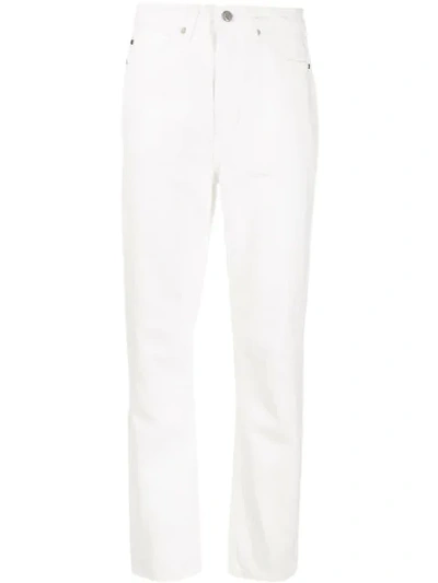 Shop Cotélac High-rise Tapered Jeans In White