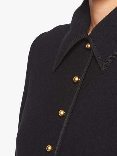 Shop Miu Miu Wool Knit Coat In Black