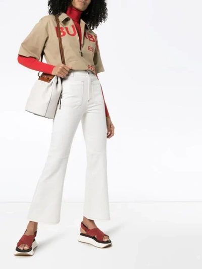 Shop See By Chloé Flared Panel Jeans - White