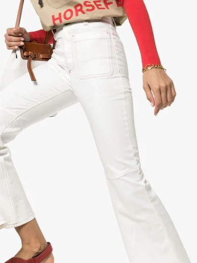 Shop See By Chloé Flared Panel Jeans - White