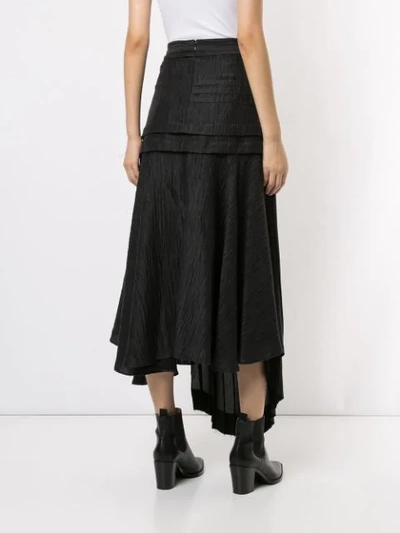 Shop Aje April Panelled Asymmetric Skirt In Black