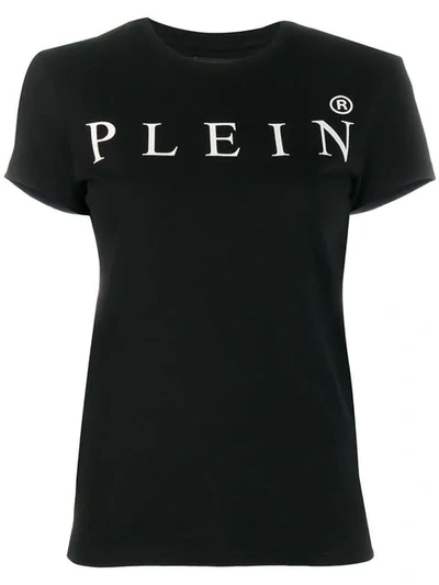 Shop Philipp Plein Printed Logo T-shirt - Black