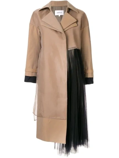 Shop Enföld Tulle Insert Coat In Brown