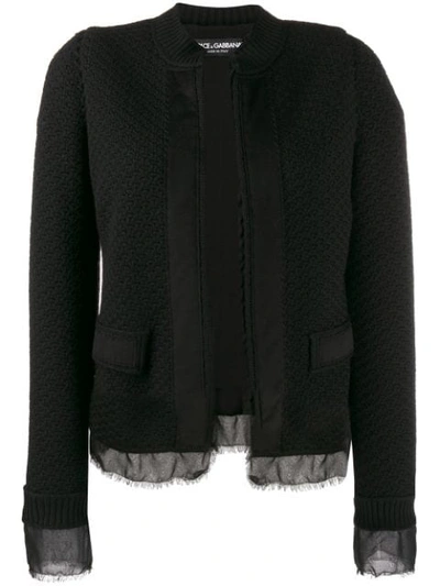 Shop Dolce & Gabbana Bouclé Tweed Jacket In Black